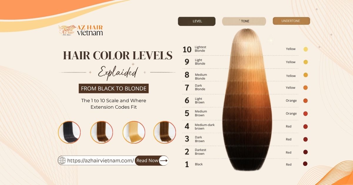 Hair Color Levels: The 1 to 10 Scale and Where Extension Codes Fit