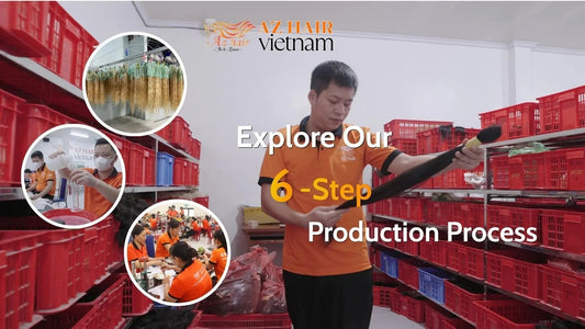 how Vietnamese hair is made — AZ Hair 6-step production process, Ninh Bình factory floor