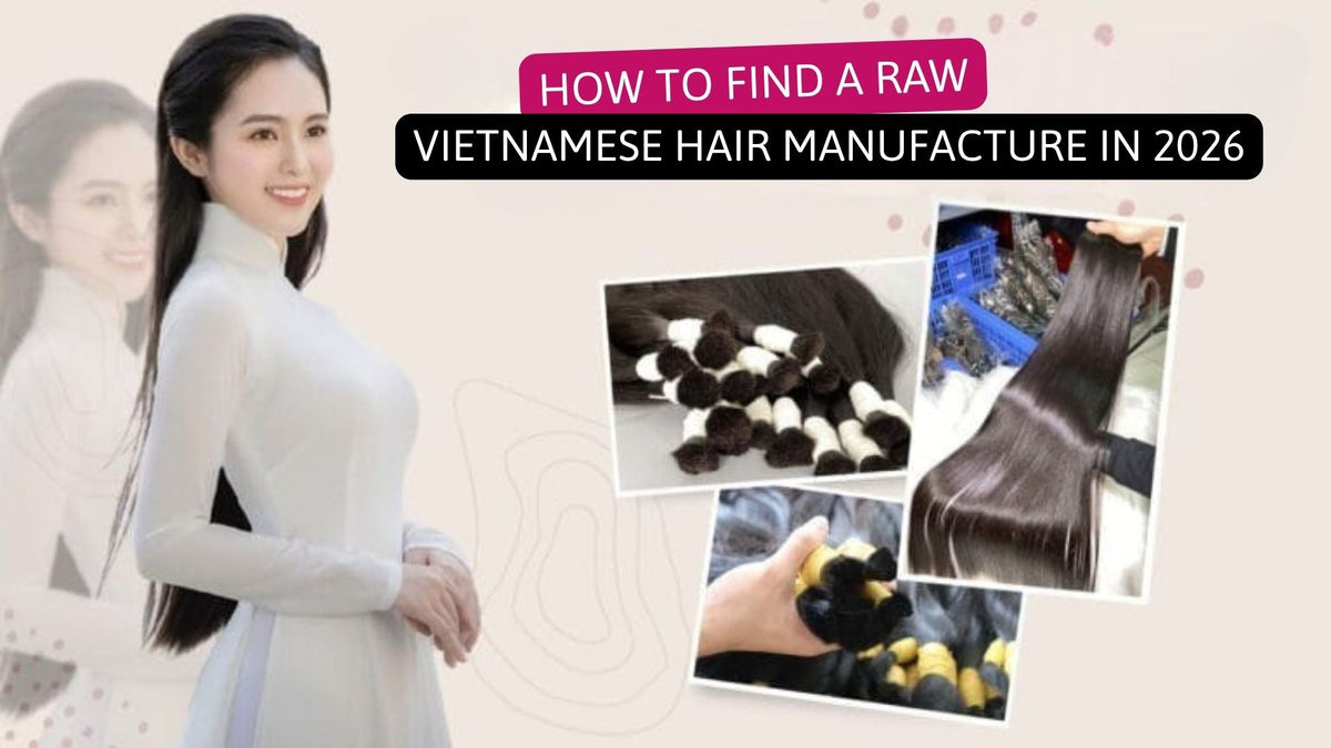 raw Vietnamese hair manufacturer AZ Hair sorting bundles at factory.