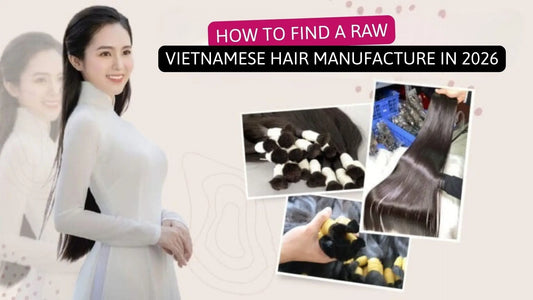 raw Vietnamese hair manufacturer AZ Hair sorting bundles at factory.