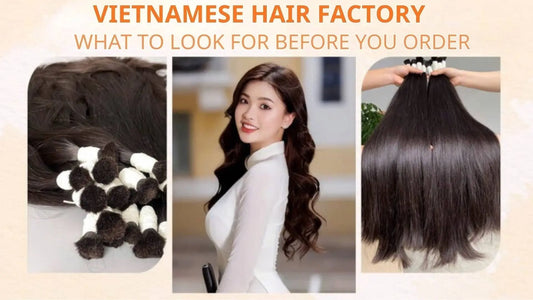 Vietnamese hair factory workers sorting raw bundles AZ Hair