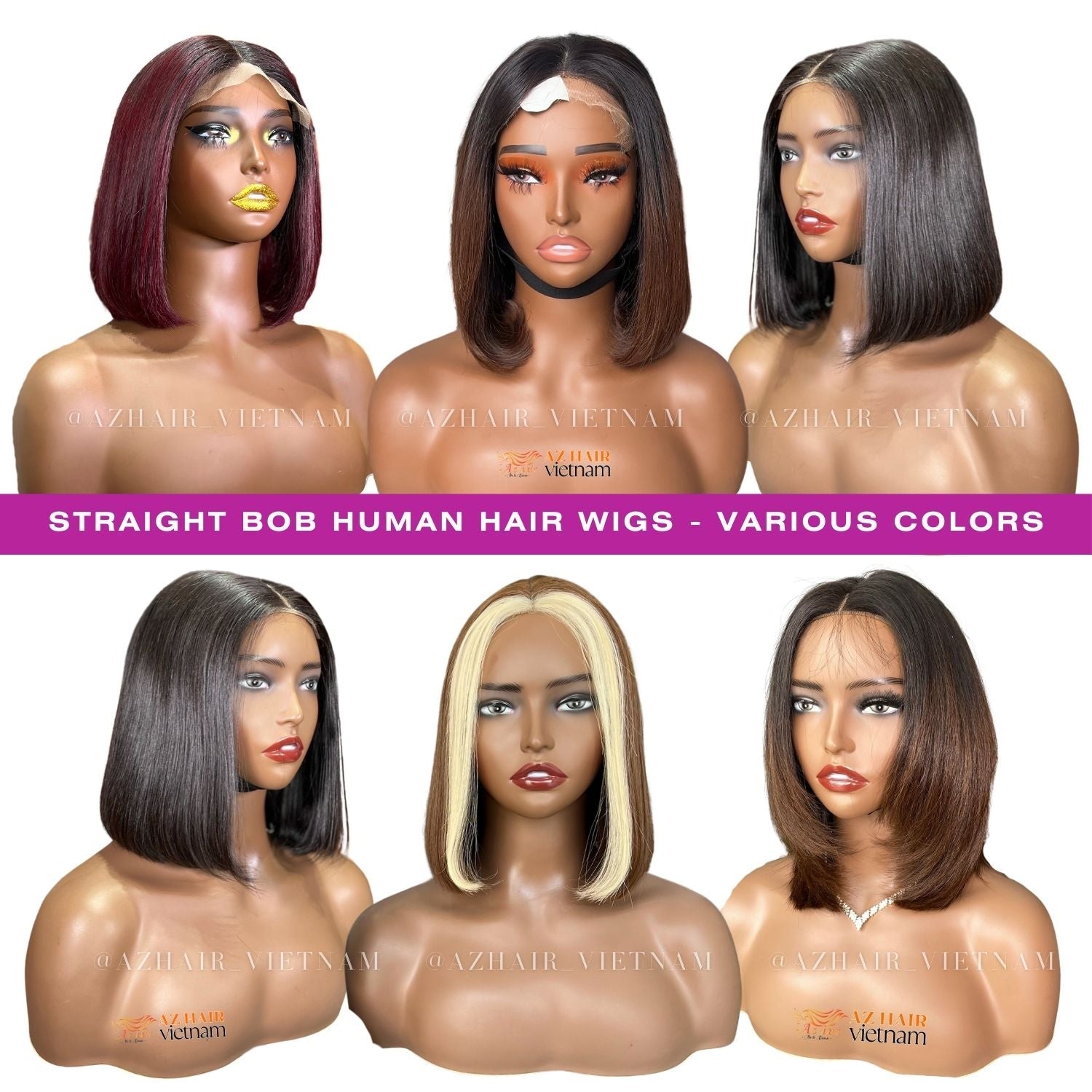 Vietnamese Bob Wigs - 100% Raw Human Hair - AZ Hair Vietnam