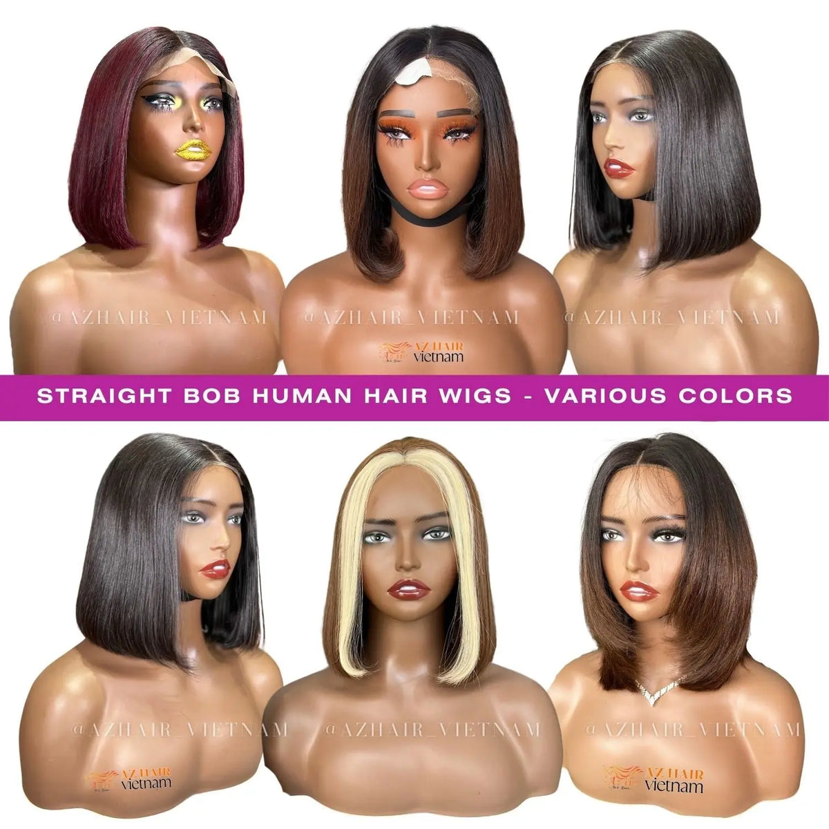 Vietnamese Bob Wigs - 100% Raw Human Hair - AZ Hair Vietnam
