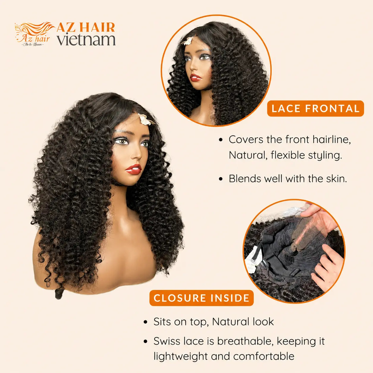 2x4 Lace Closure Wig 18 Inch Water Curly Swiss Lace