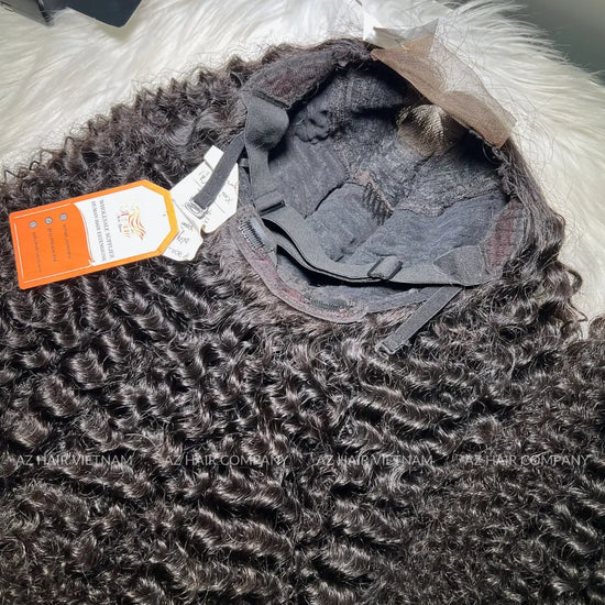 2x4 Lace Closure Wig 18 Inch Water Curly Swiss Lace Detail