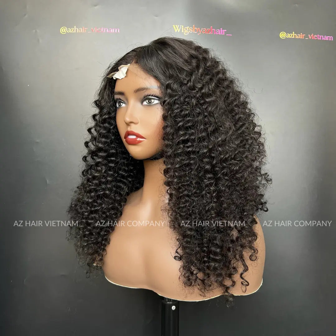 2x4 Lace Closure Wig 18 Inch Water Curly Swiss Lace Model