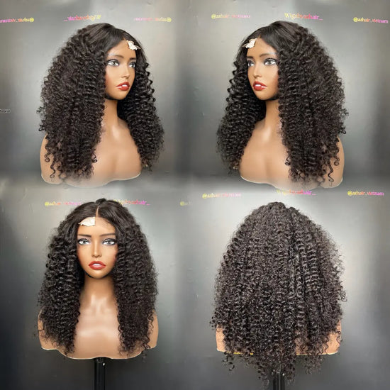 2x4 Lace Closure Wig 18 Inch Water Curly Swiss Lace