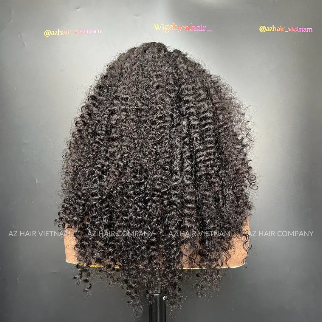 2x4 Lace Closure Wig 18 Inch Water Curly Swiss Lace Texture