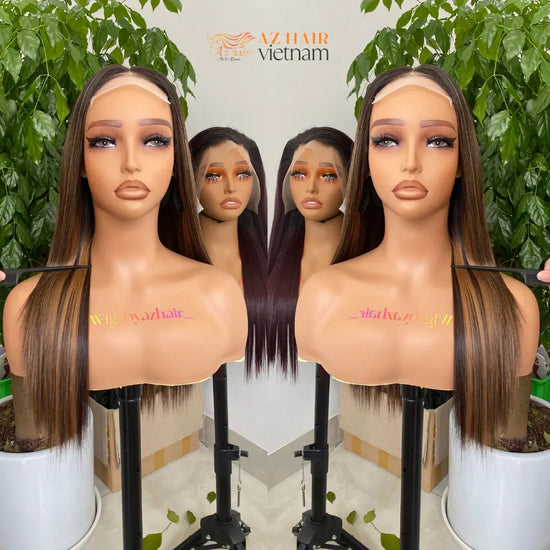 5x5 Lace Closure Wig 16 Inch Straight Swiss Lace Worn