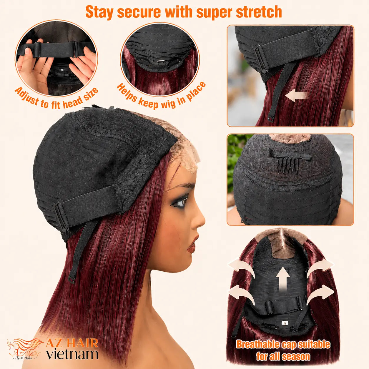 5x5 Lace Closure Wig 16 Inch Straight Swiss Lace Detail