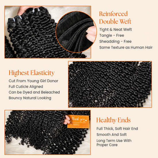 (A8) Water Curly Bundles - Raw Vietnamese Hair | 1B Natural Black AZ Hair Vietnam
