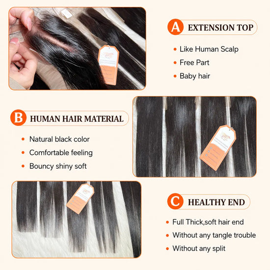 4x4 Swiss Lace Closure - Bone Straight | #1B Natural Black AZ Hair Vietnam