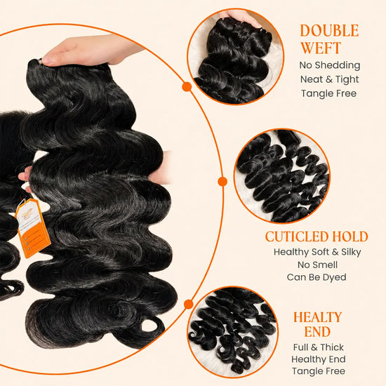 Body Wave Bundles - Raw Vietnamese Hair | #1B Natural Black AZ Hair Vietnam