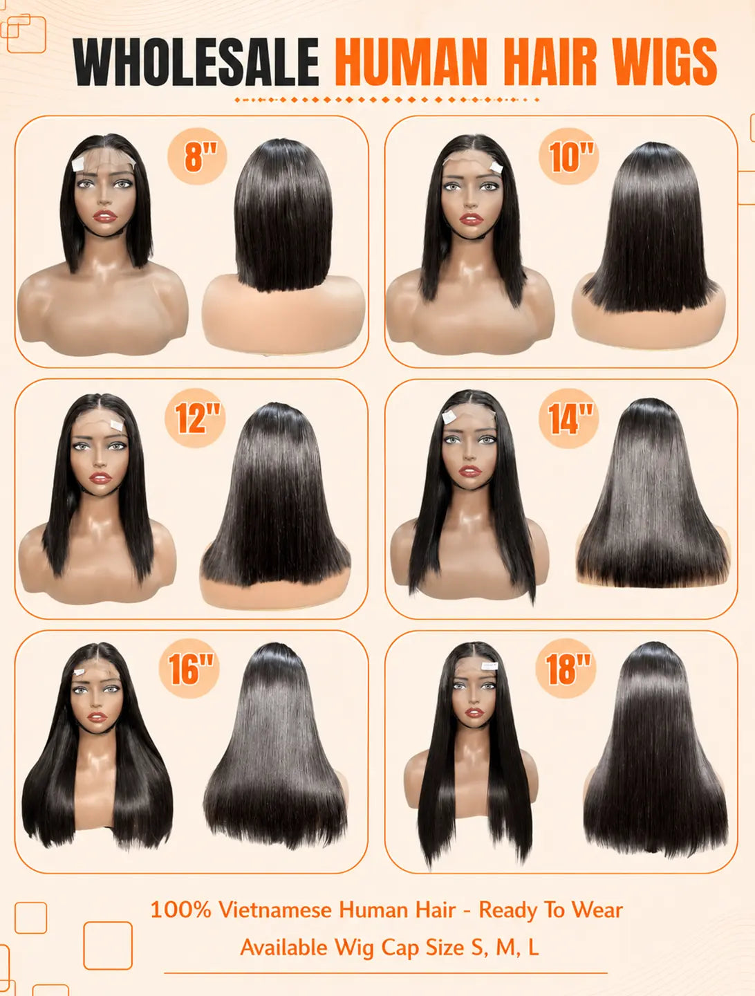 Pre-Made Wig - Swiss Lace Bone Straight | 100% Raw Vietnamese Hair AZ Hair Vietnam