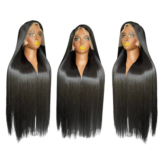 13x6 Lace Frontal Wig 32 Inch Straight HD Lace #1 Color