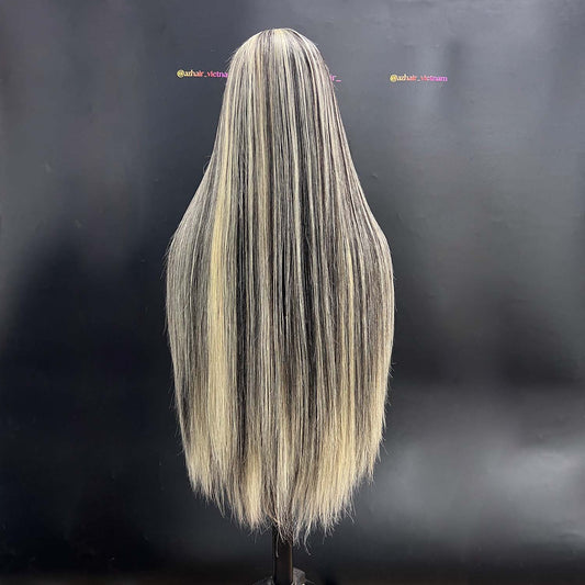 5x5 Lace Frontal Wig 24 Inch Straight HD Lace #AZ31 Color Texture