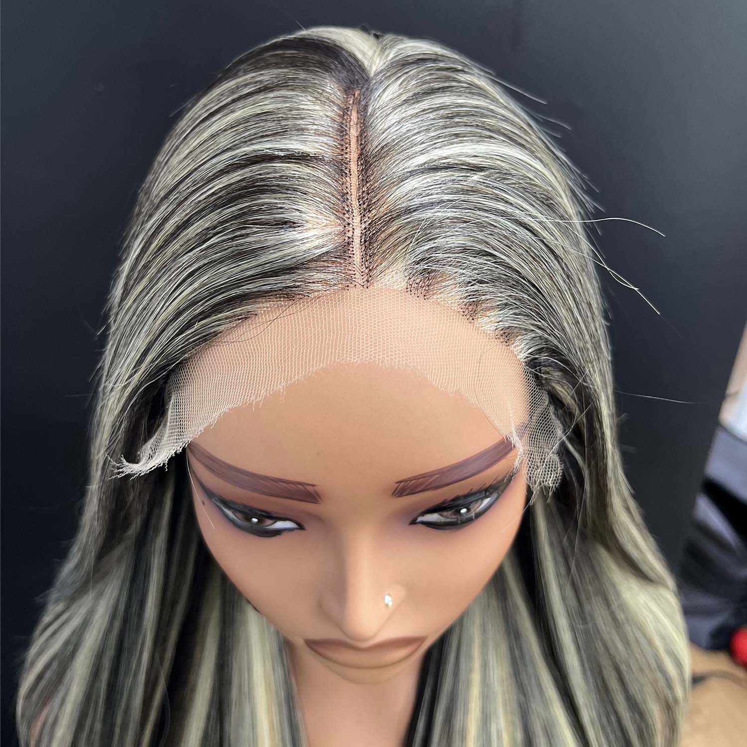 5x5 Lace Frontal Wig 24 Inch Straight HD Lace #AZ31 Color Lace Detail