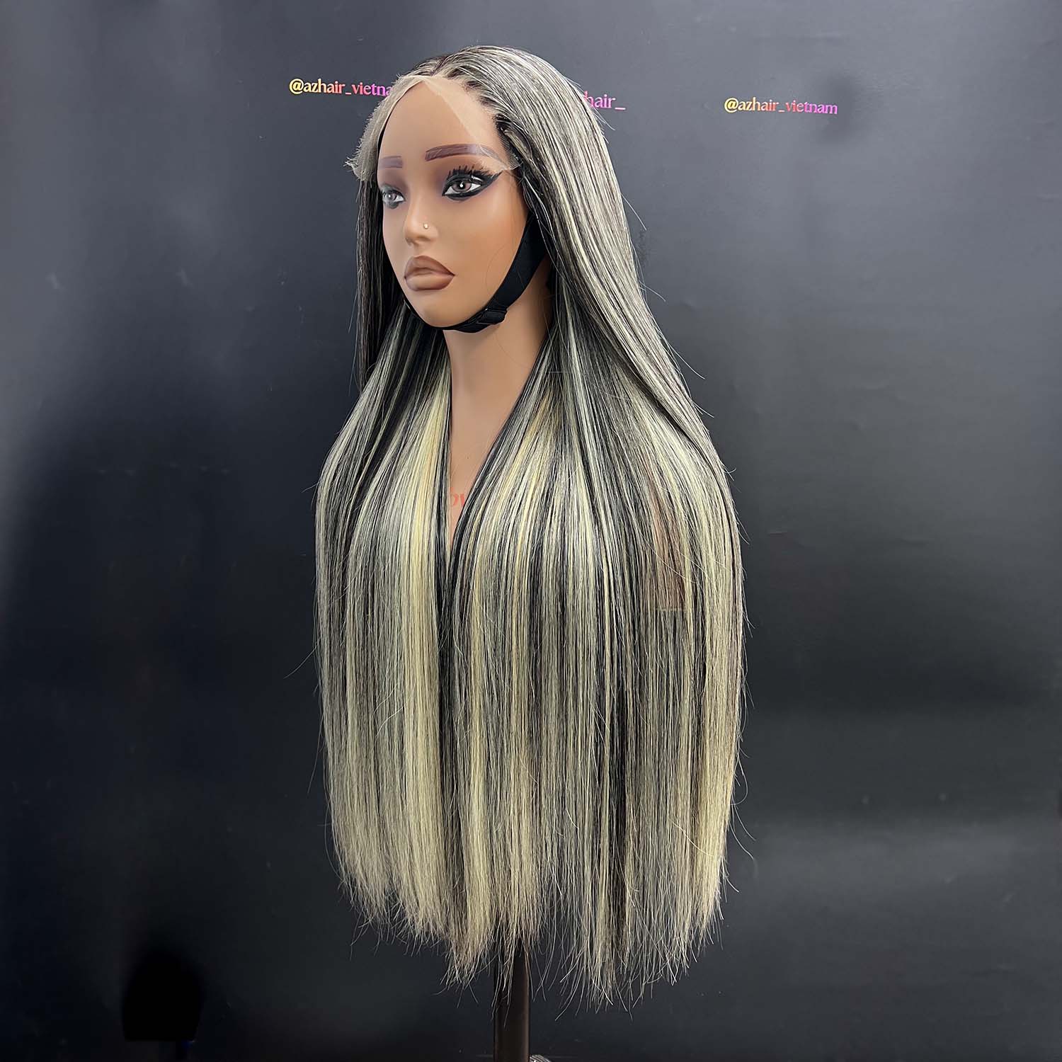 5x5 Lace Frontal Wig 24 Inch Straight HD Lace #AZ31 Color Worn