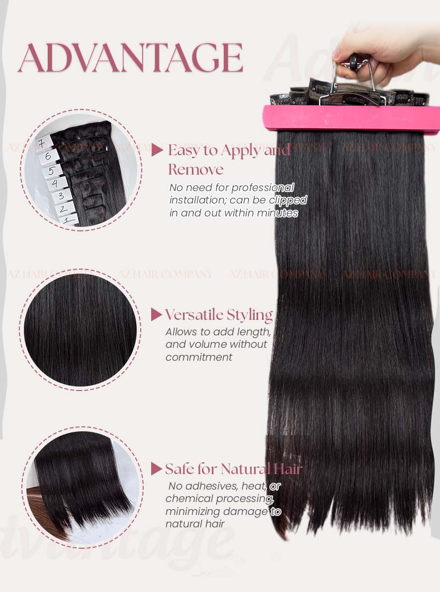 AZ Hair Regular Clip-In Hair 16-26 Inch 150g 1 Color Detail