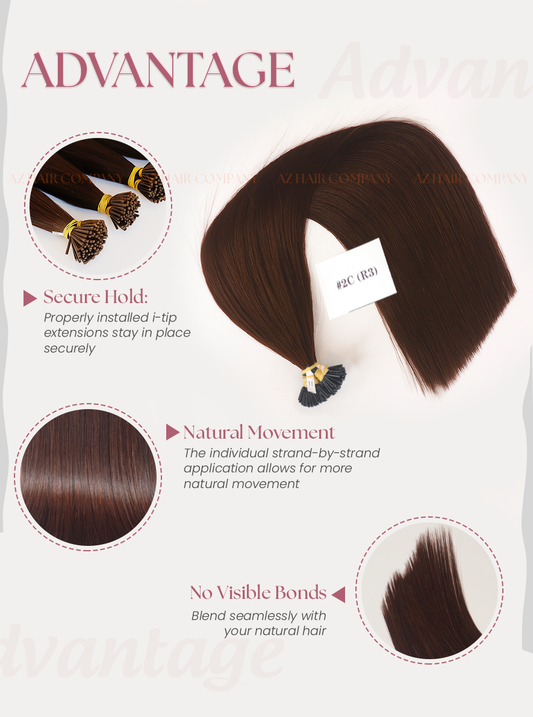 Dark Brown (#2C) I - Tip Hair Extensions 100g