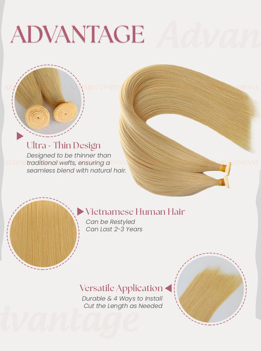 Light Blonde (#613) Genius Weft Hair Extensions 100g