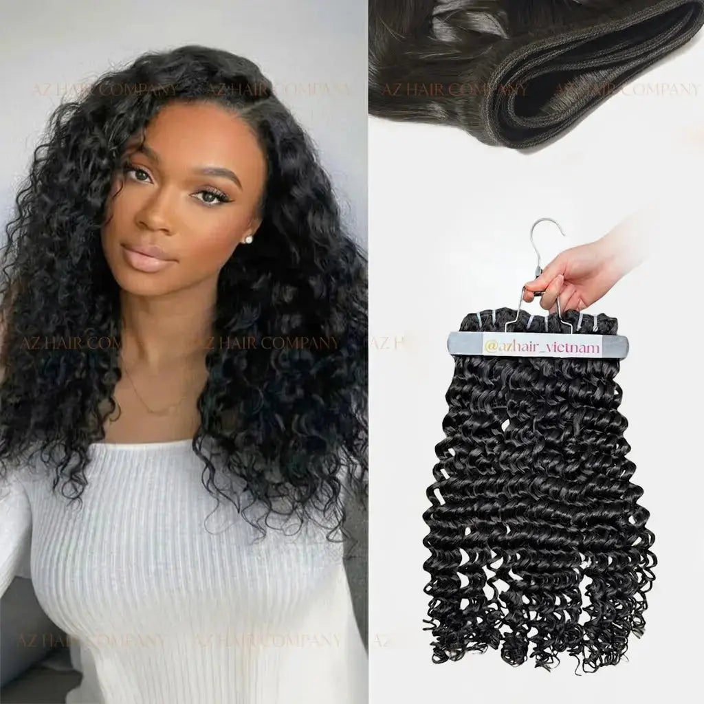 Deep Wave Bundles - Raw Vietnamese Hair | #1B Natural Black AZ Hair Vietnam Model