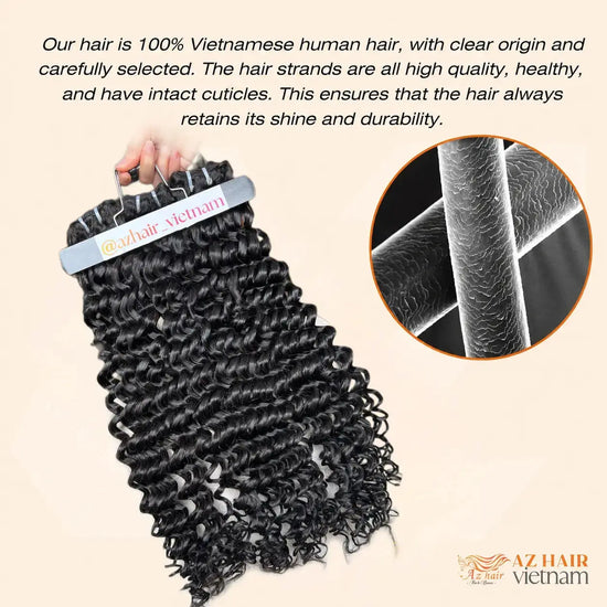 Deep Wave Bundles - Raw Vietnamese Hair | #1B Natural Black AZ Hair Vietnam