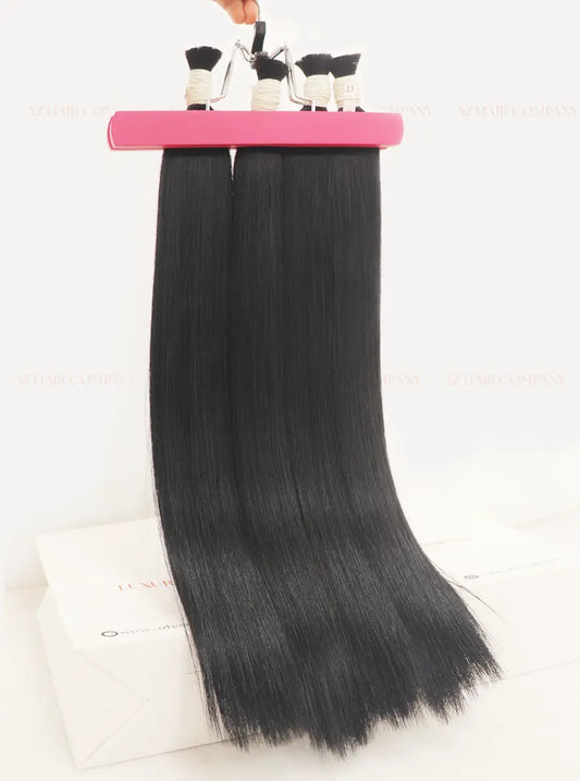 Jet Black (#1) Bulk Hair Extensions 100g