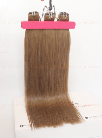 Light Brown (#7C) Machine Weft Hair Extensions 100g