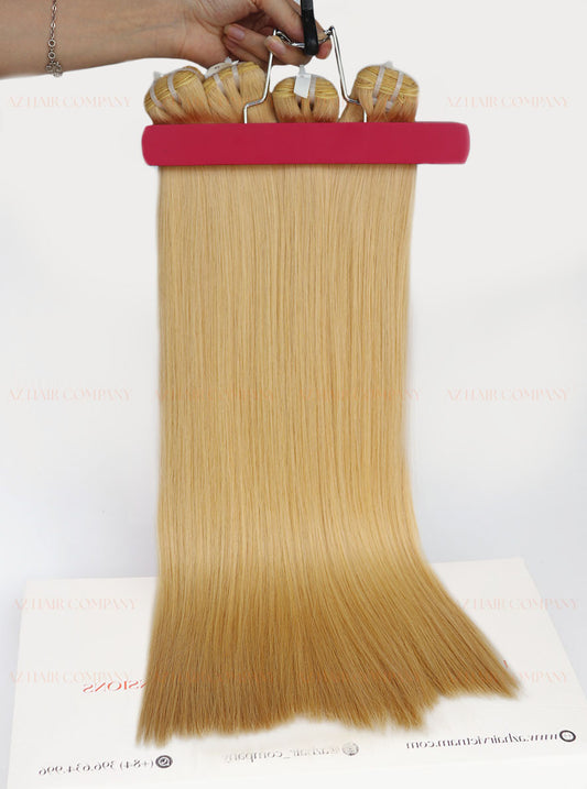 Light Blonde (#24C) Machine Weft Hair Extensions 100g