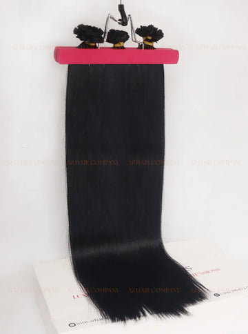 Jet Black (#1) Flat Tip Hair Extensions 100g