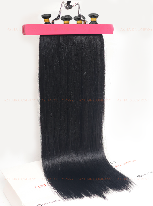 Jet Black (#1) Genius Weft Hair Extensions 100g