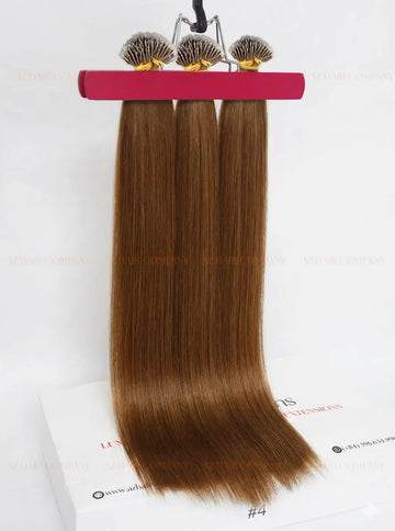 Light Brown (#4) Nano Tip Hair Extensions 100g