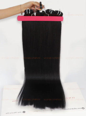 Jet Black (#1) Machine Weft Hair Extensions 100g