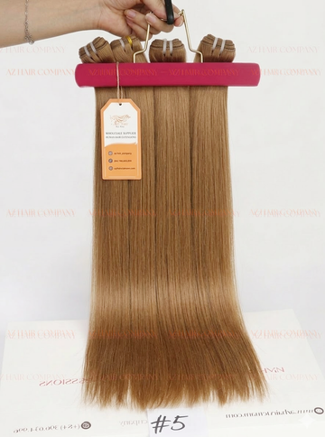 Light Brown (#5) Machine Weft Hair Extensions 100g