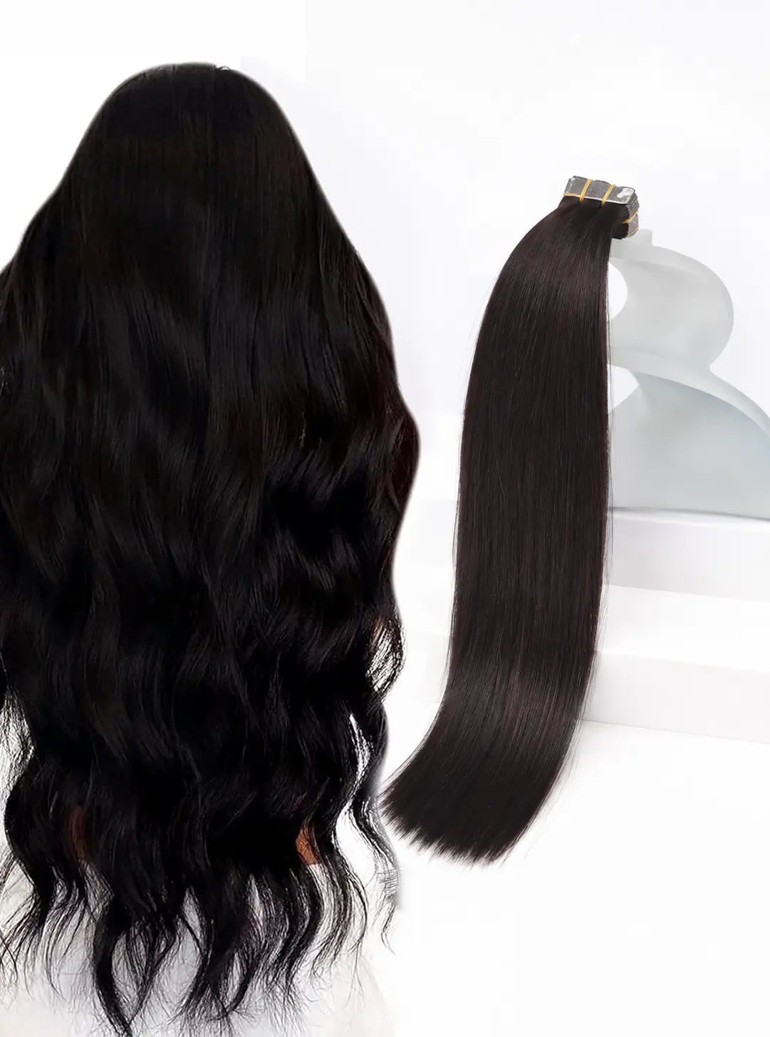 Natural Black (#1B) Regular Tape In Hair Extensions 100g AZ Hair Factory