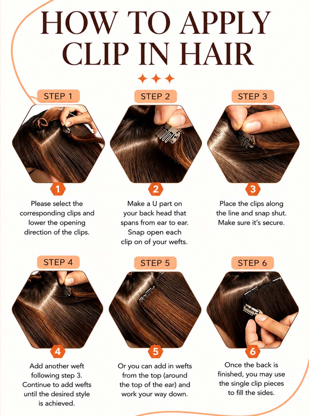 Dark Brown #2C Straight Regular Clip In Hair Extensions 7pcs 150g