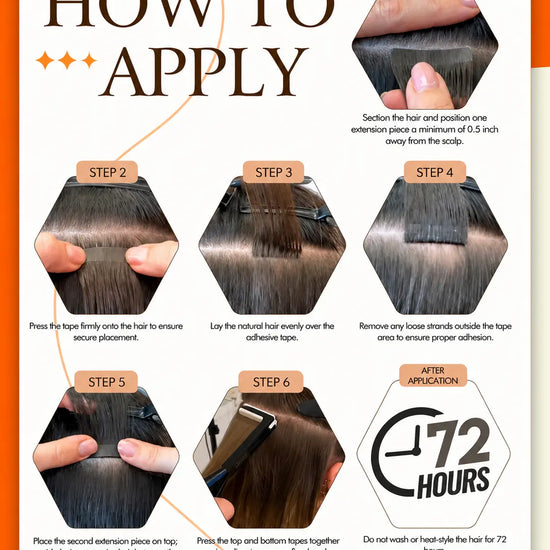 Natural Black (#1B) Regular Tape In Hair Extensions 100g AZ Hair Factory