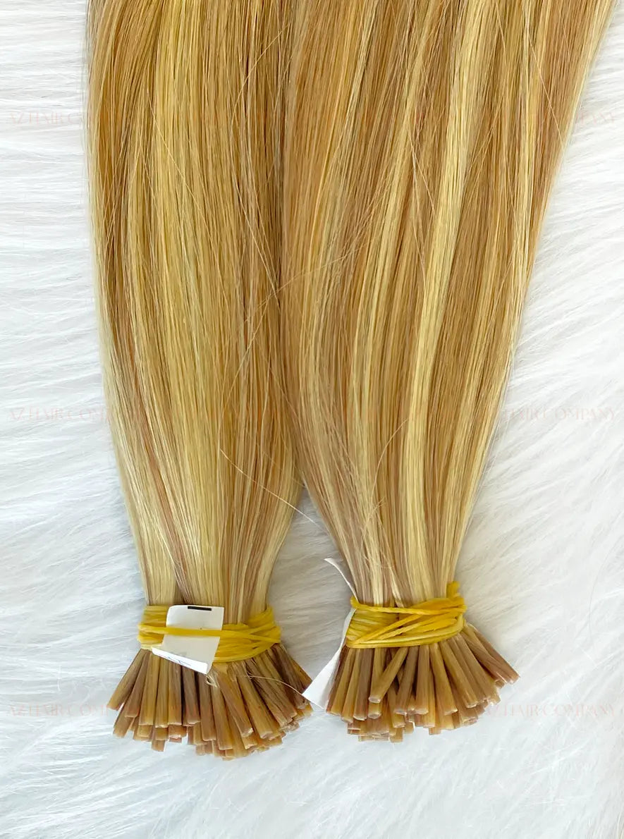 Light Blonde (#4ash/#60ash) I -Tip Hair Extensions 100g AZ Hair Factory
