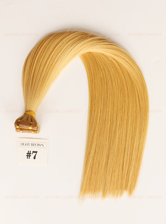 Light Brown (#7) Regular Tape Hair Extensions 100g