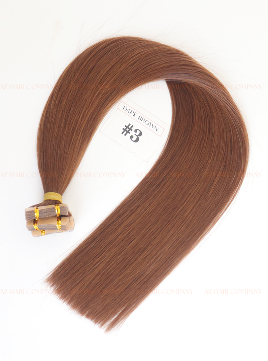 Light Brown (#3) Regular Tape In Hair Extensions 100g