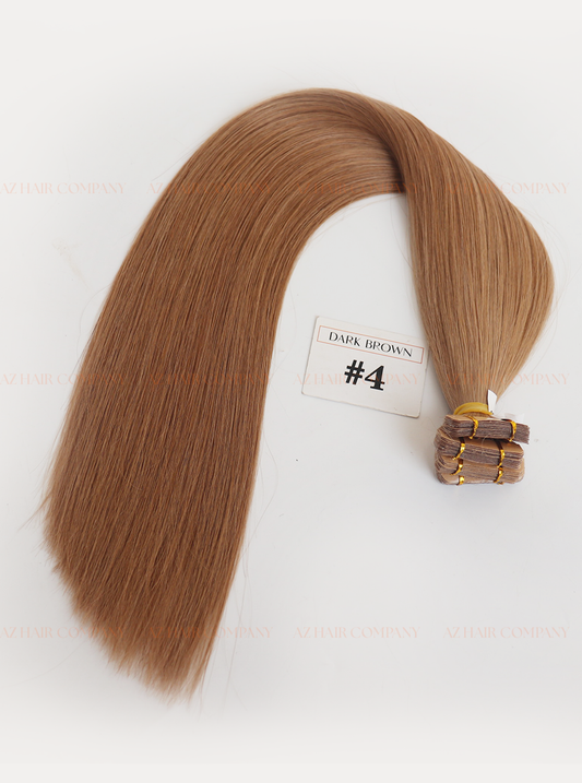 Light Brown (#4) Regular Tape In Hair Extensions 100g