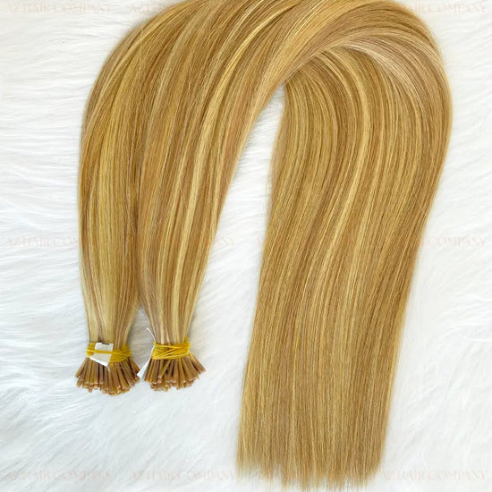 Light Blonde (#4ash/#60ash) I -Tip Hair Extensions 100g AZ Hair Factory