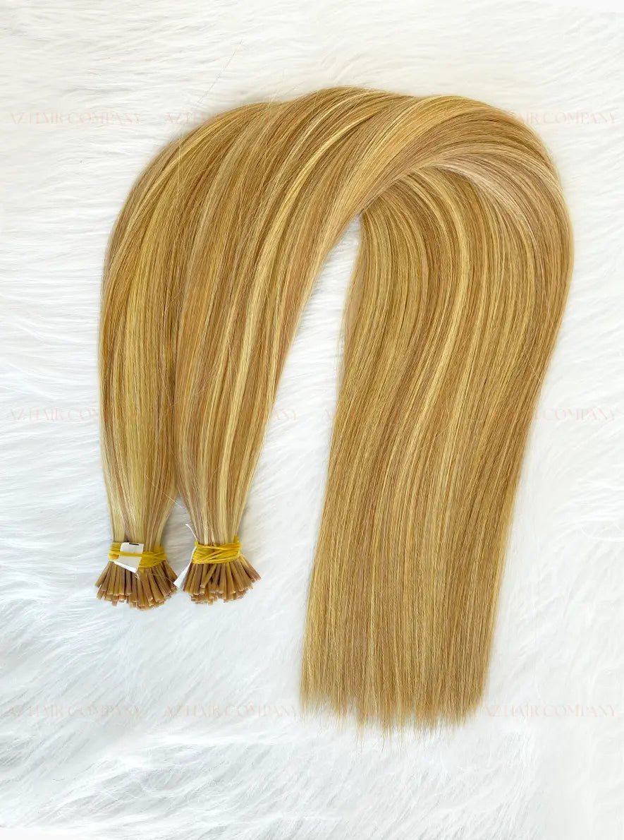 Light Blonde (#4ash/#60ash) I -Tip Hair Extensions 100g AZ Hair Factory