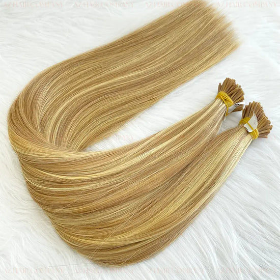 Light Blonde (#4ash/#60ash) I -Tip Hair Extensions 100g AZ Hair Factory