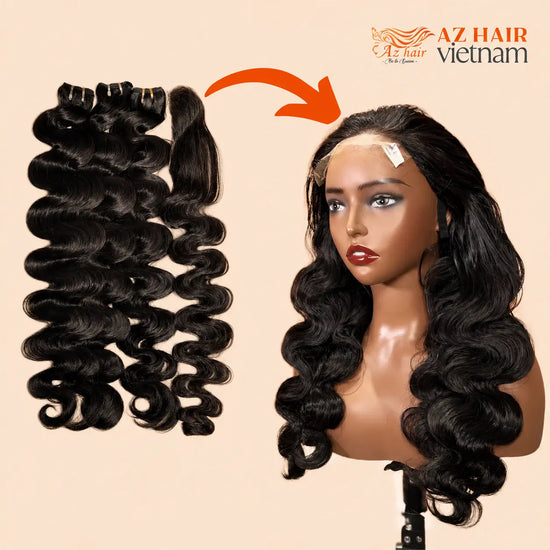 Long Wigs - 5x5 Lace Closure Wig 22 inch Body Wavy HD Lace #1B Natural Black Texture