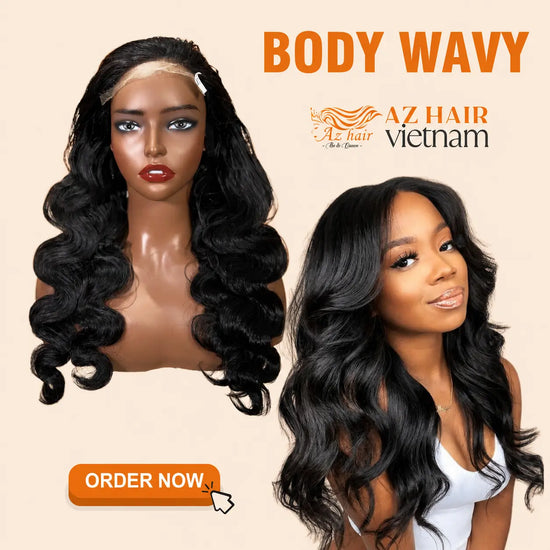 Long Wigs - 5x5 Lace Closure Wig 22 inch Body Wavy HD Lace #1B Natural Black Model