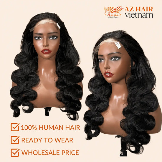 Long Wigs - 5x5 Lace Closure Wig 22 inch Body Wavy HD Lace #1B Natural Black