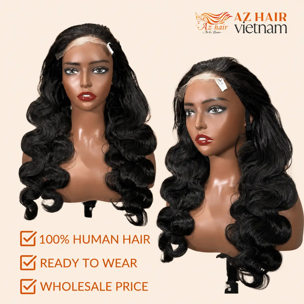 Long Wigs - 5x5 Lace Closure Wig 22 inch Body Wavy HD Lace #1B Natural Black