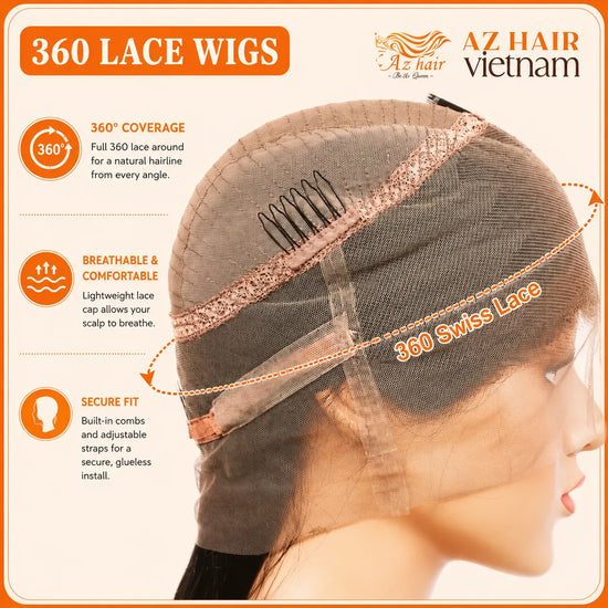 Long Wigs - 5x5 Lace Closure Wig 28 Inch Straight HD Lace #1B Natural Black detail